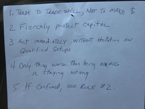 slangwise's tweet photo. Timely reminder: 5 keys to a trader's survival, in one handwritten note https://t.co/Ga5wlDRNQA https://t.co/FylIcq2nGF
