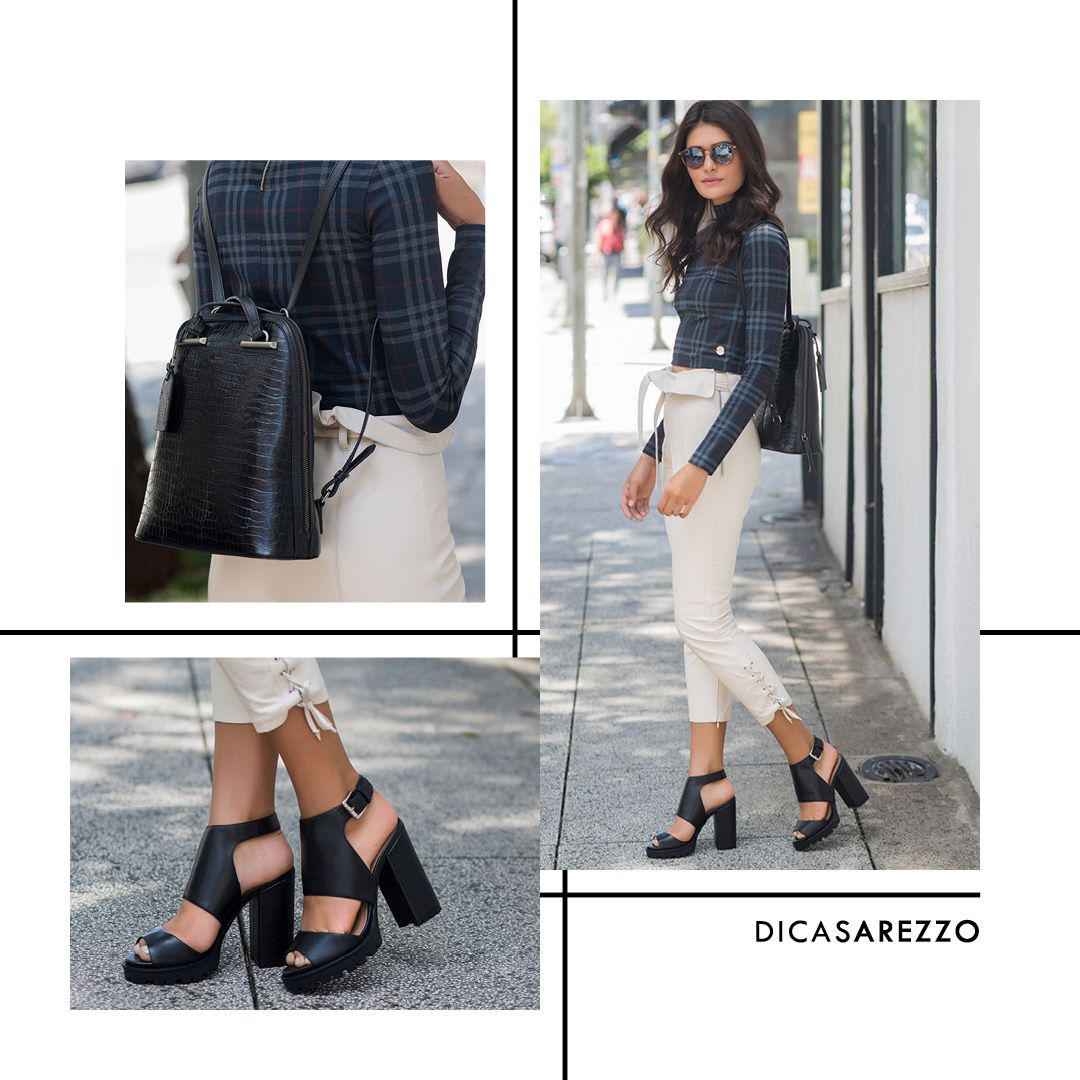 Arezzo's tweet photo. DICAS AREZZO Para arrasar em qualquer momento, sandália com sola tratorada e backpack em couro Classic Croco. Look prático e cheio de personalidade! #prefallarezzo https://t.co/gxsBKK6Byq