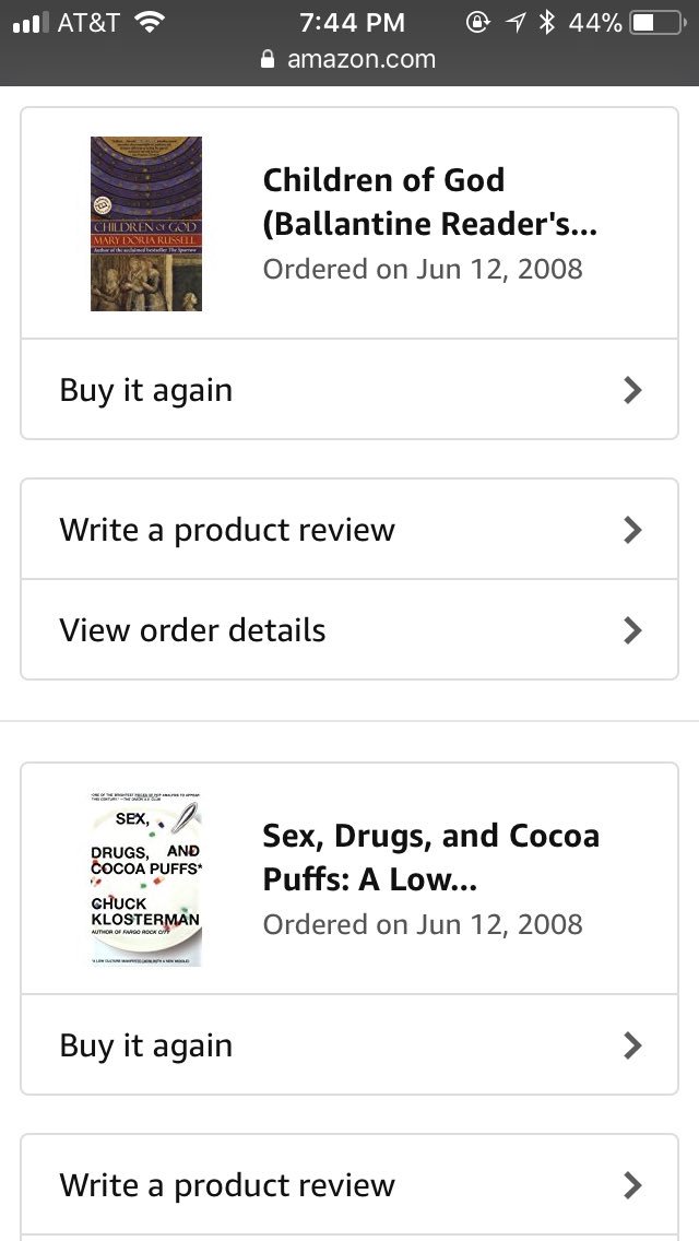 andieinitaly's tweet photo. I used my dad’s Amazon account until I was 19 because I’m spoiled. My first orders from my own were gifts for my boyfriend and mom, I think #BabysFirstAmazon https://t.co/vOgpXwOg4O