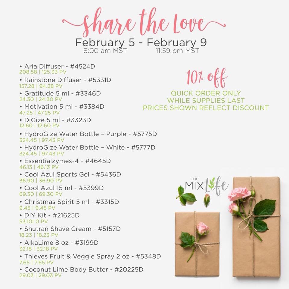 ylmaryevans's tweet photo. @youngliving is sharing the love this week!   Stock up on these amazing items for 10% off through Feb 9th.   https://t.co/hbvHv54Z32     #YoungLiving   #yleo #essentialoils https://t.co/s1UPvbuydu