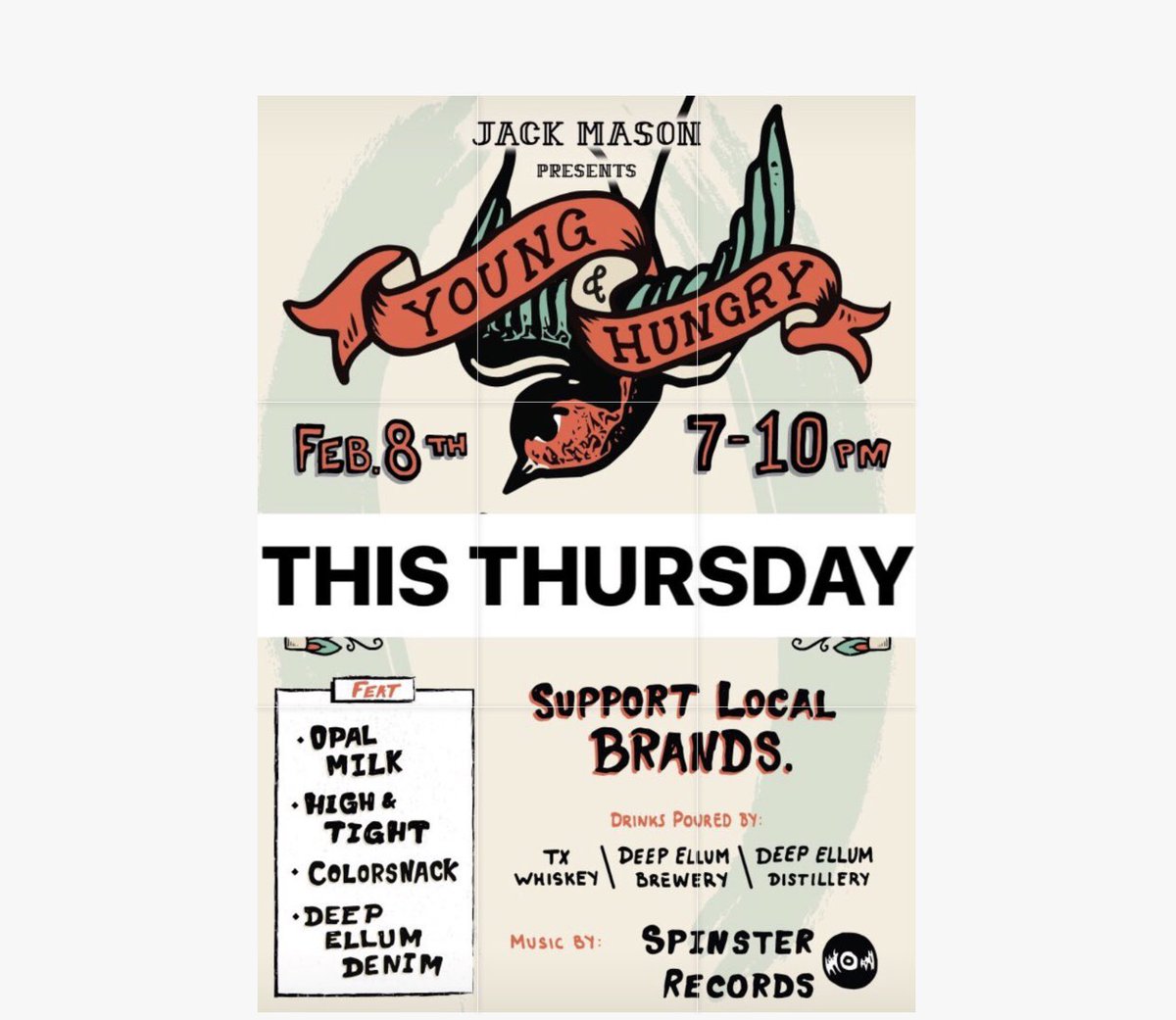 focusdallasmag's tweet photo. Should you find yourself @deepellumtexas this fine Thursday... 3030 Canton Street #shoplocal #shoploco @deepellumbrewco https://t.co/3qbkTHjWP9