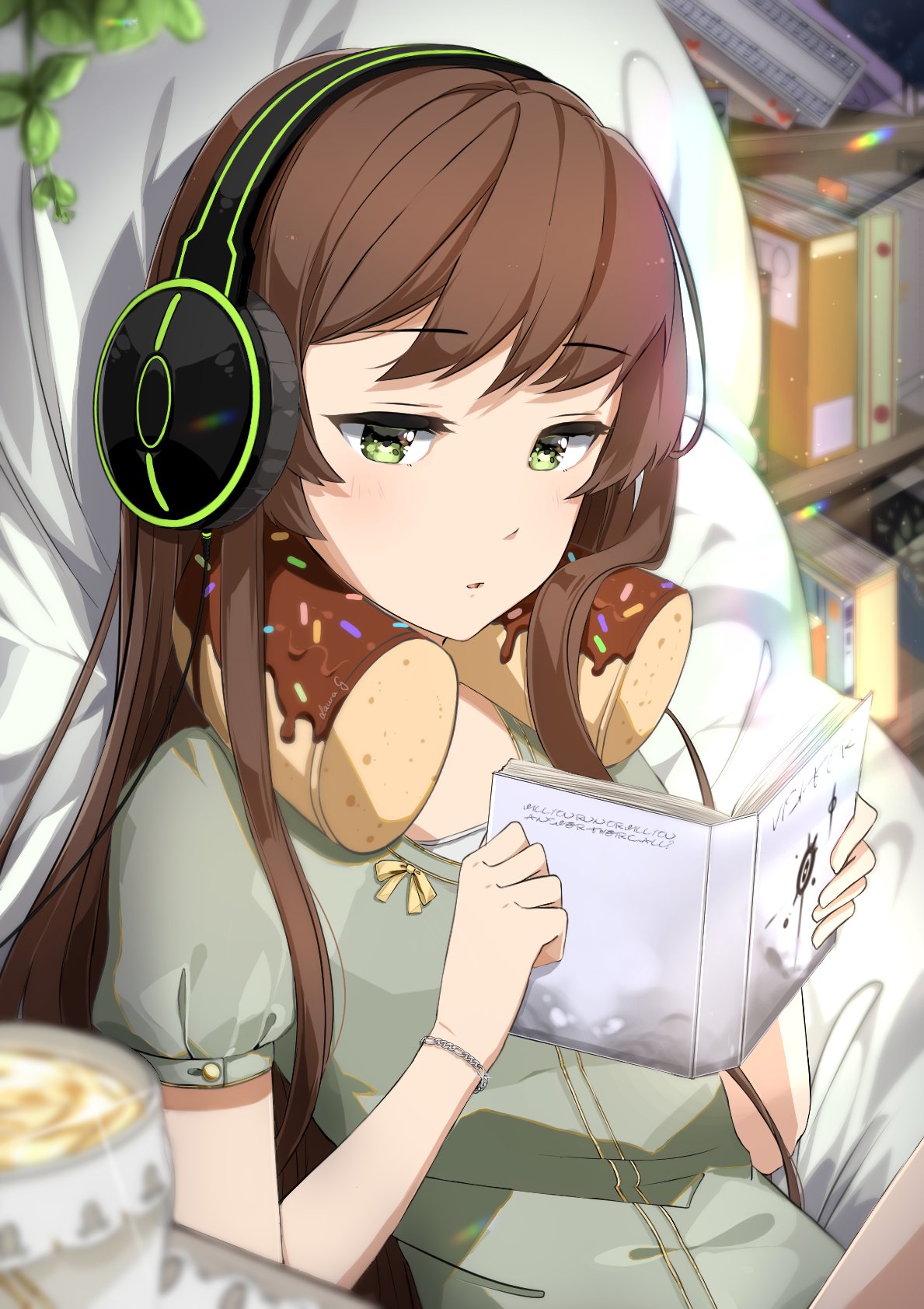 Brown Haired Anime Girl With Headphones