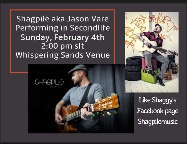 ShagpileMusic's tweet photo. Tonight at 10pm Uk Time (2pm SLT) I will be playing a live online one hour show in the virtual world of #secondlife at the Whispering Sands venue #slgigs https://t.co/bfYRCh63dE