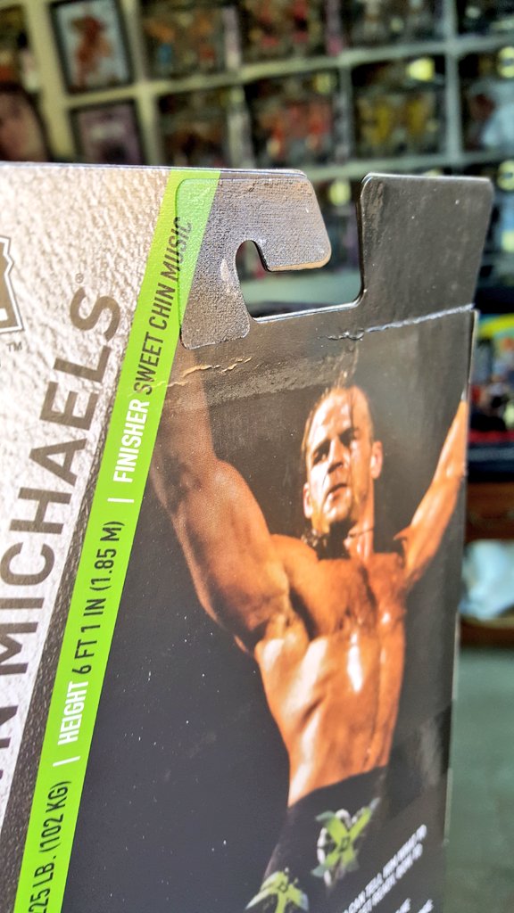 FullyPoseable's tweet image. GIVEAWAY TIME: as heard on this week's show we are giving away the dinged up Shawn Michaels figure that was received. The fine people over at @RingsideC are making it right, so this fig. Will be given away, perfect for loose collectors. All you have to do is follow and retweet