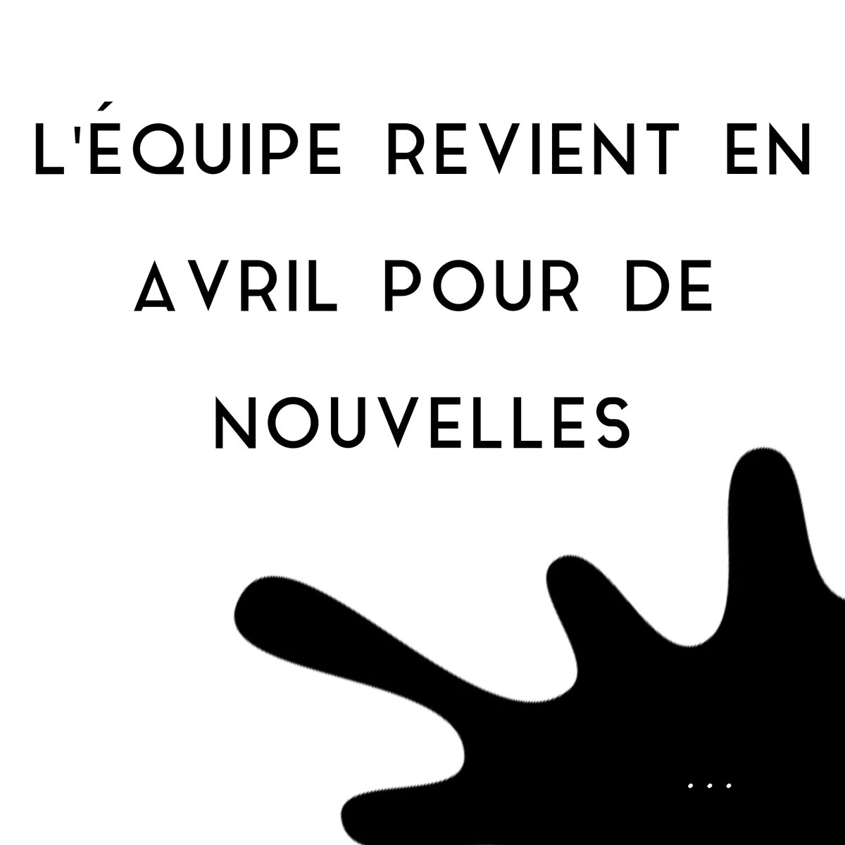 UndersideStory's tweet photo. On revient bientôt ! 😉

#UndersideStory #Equipe #Team #Infos #News #Bientot #Merci https://t.co/H7fh6icD7a