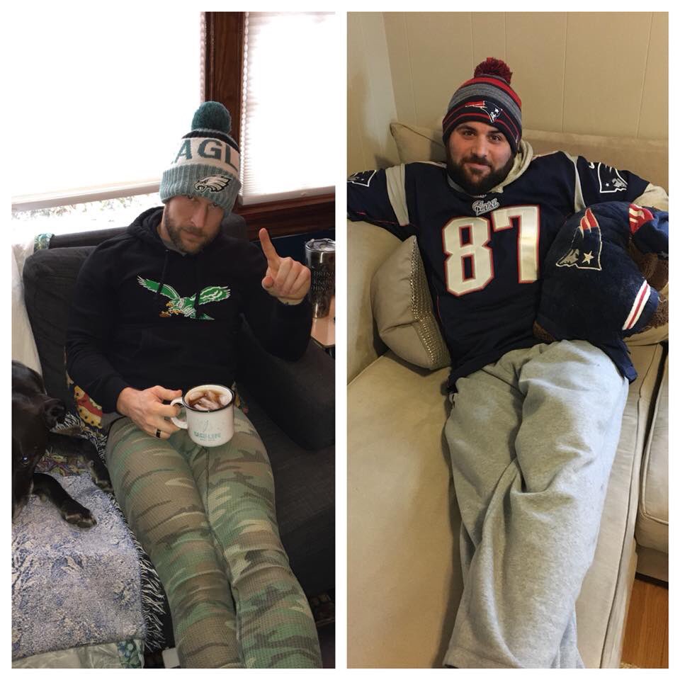 carbonleaf's tweet photo. We have a rhythm section divided! Go football! 🏈 #igles #pats https://t.co/EPpkxSwP7W