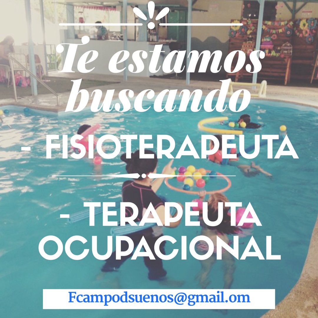 campodsuenos's tweet photo. Te estamos buscando... #fisioterapia y #terapeutaocupacional para que formes parte de esta gran familia 🏊🏼🏊🏼‍♀️ escríbenos al email. #CorreLaVoz #maracay https://t.co/lSG6Au5SvD