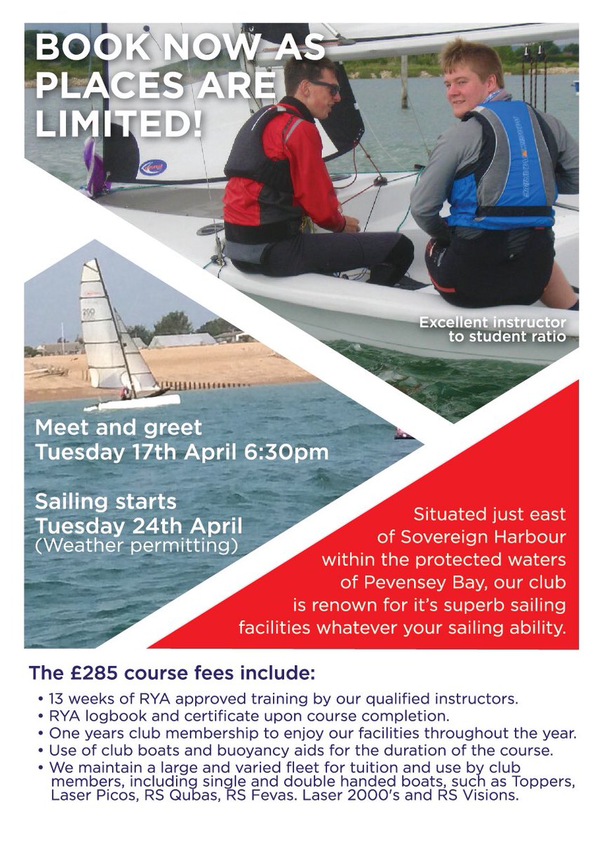 learn to sail at pevensey bay sailing club #learntosail RYA L1 &amp; 2 course tuesday 17th april