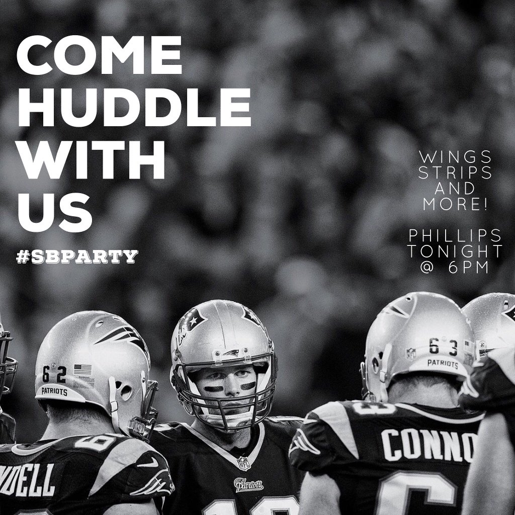 S U P E R  B O W L  P A R T Y

High school students come hangout at the Phillips with us tonight for tons of food, fellowship, and more! 6PM @ 231 Mallard Trl.