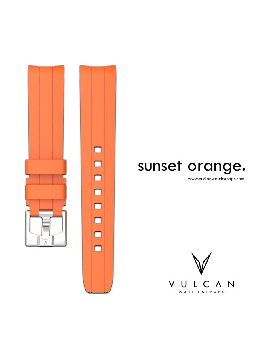 VulcanStraps's tweet photo. Sunset orange strap for #rolex which rolex would you wear this on? https://t.co/ASwDDc6xVj