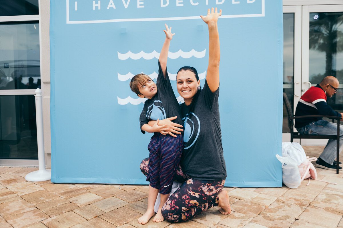 celebration_org's tweet photo. “God has set me free from depression and anxiety. He blessed my family with a new home after Hurricane Irma flooded our old one. God has blessed my life, and I just wanted to thank Him out loud. I want to show people my faith.” -Corinn & son Camden #IGotBaptized #SundayHighlights https://t.co/94NmlVzQeb