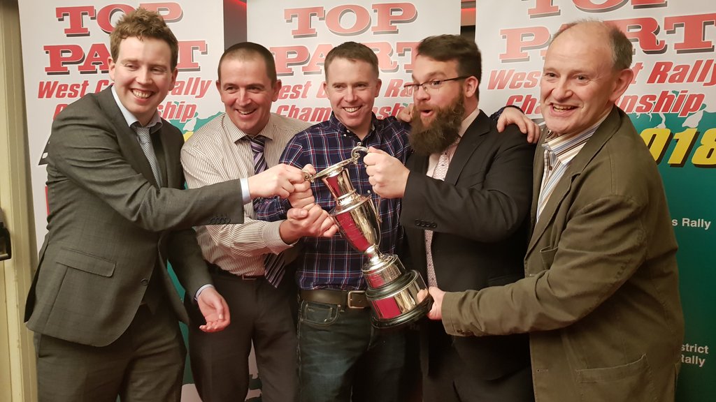 GMCVIDEO's tweet photo. Shane Maguire lifted the #TopPart trophy last night in the @WoodlandsHouse hotel organised by @limerickmc
This is his '3 in a row' &amp; the 5th time he has clinched the @WCRChampionship
Shane is also the youngest winner of the #WestCoastRallyChampionship &amp; a member of @MonMotorClub https://t.co/J7Rk95cF0r