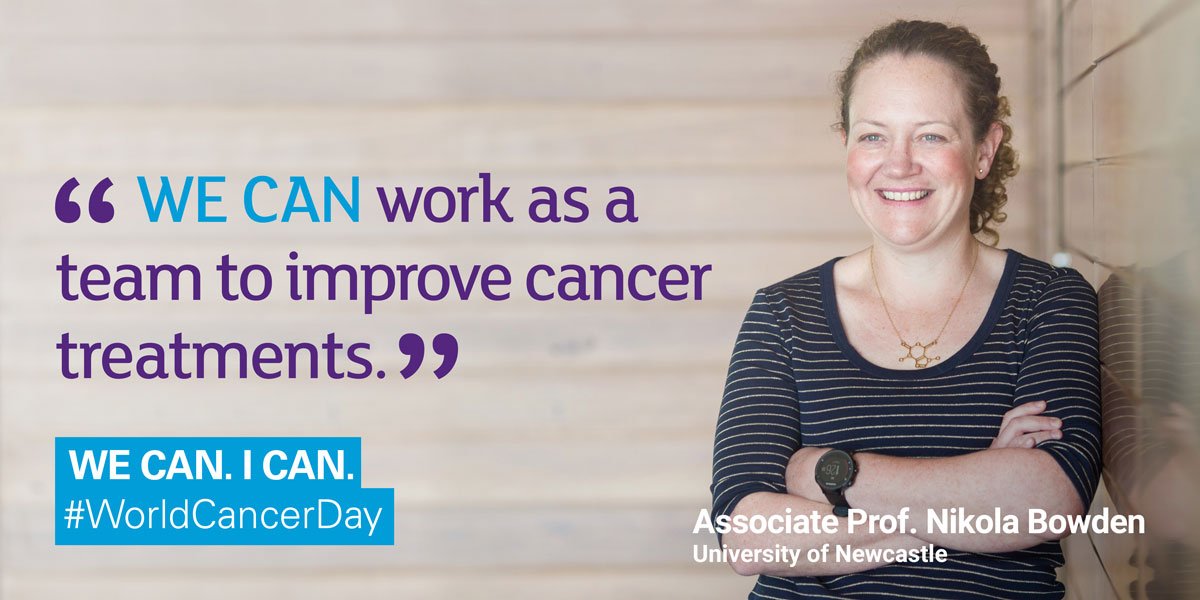 cancerNSW's tweet photo. Cancer researcher Associate Prof. @nikolabowden has a message from #WorldCancerDay. #WeCanICan https://t.co/QDsDRJhAix @UONNews @UON_research @HMRIAustralia @HCRAAustralia https://t.co/PS7ykC2B66