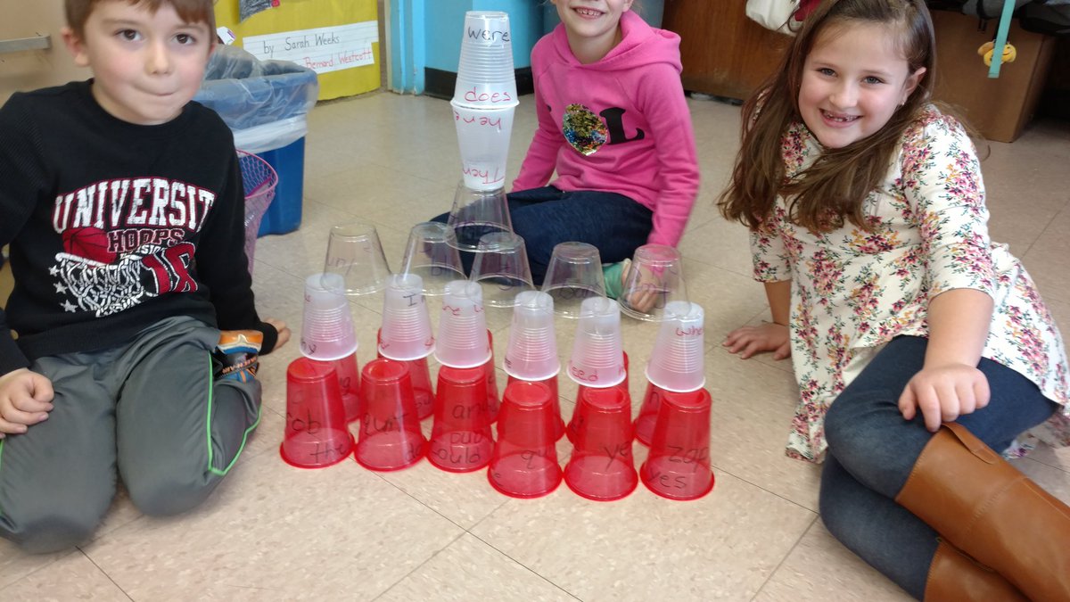 Firsties building word towers during fundation centers...@NutSwampTigers #mtpspride