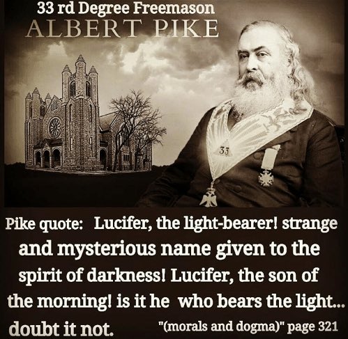 Ⓥ NAP Paul Ⓐ on Twitter: "33° Luciferian Albert Pike was the Grand  Commander of the Supreme Council of the Southern Jurisdiction from 1859  until death in 1891. This “Mother Supreme Council