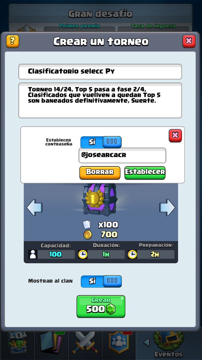 Nota: Desde mañana lunes 5 de febrero los torneos serán creados de a 2 para así culminar más rápido los clasificatorios y ganar tiempo. Suerte en el 14/24!