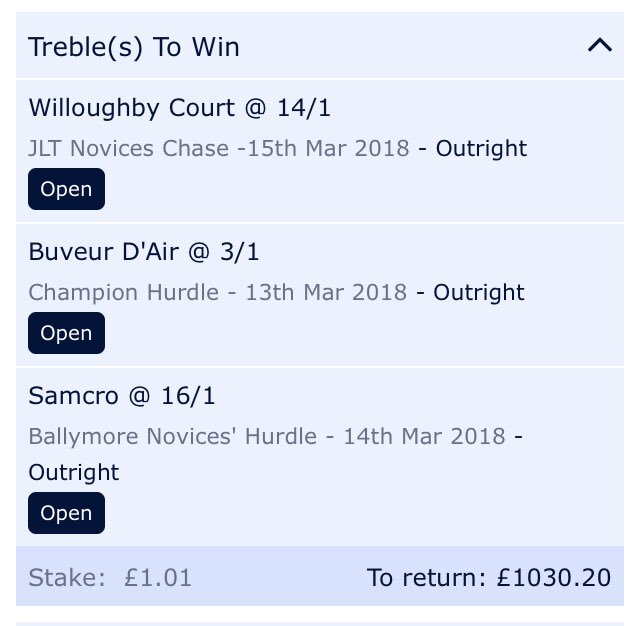 joshleerobbo's tweet photo. 5 months ago i placed 5 £1 trebles for the #cheltenhamfestival with the loss of #fayonagh, injury to #annamix and the awful campaigning of #finiansoscar im only left with one bet still alive. it’s looking like a 1000/1 shot on #willoughbycourt to win the JLT! yet antepost is dead https://t.co/Jte2UJeZYR