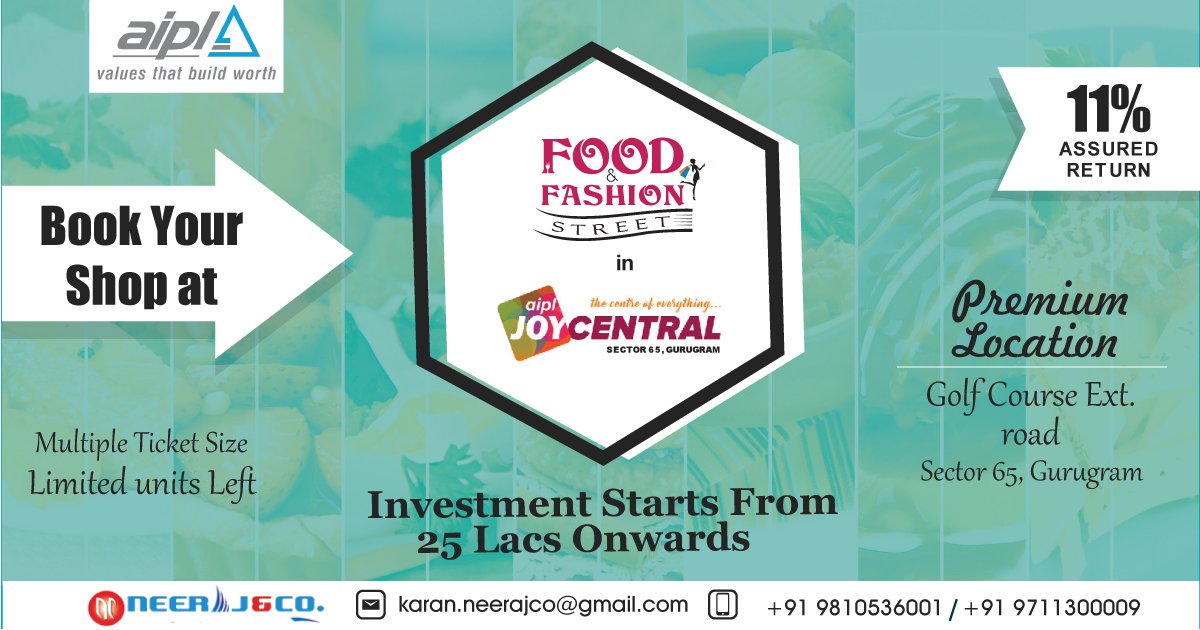 Neerajco2's tweet photo. Food and Fashion Street - Double Height Units each having Wet Point.
A large Food Court with world cuisine and restaurants.
Gourmet Hub- Exclusively for Food &amp; Beverages and Entertainment.
 BOOK YOUR SPACE AT : https://t.co/IPaD5hQcRW
Contact us at : 9711300009, 9810536001 https://t.co/bBPMvjtcIi