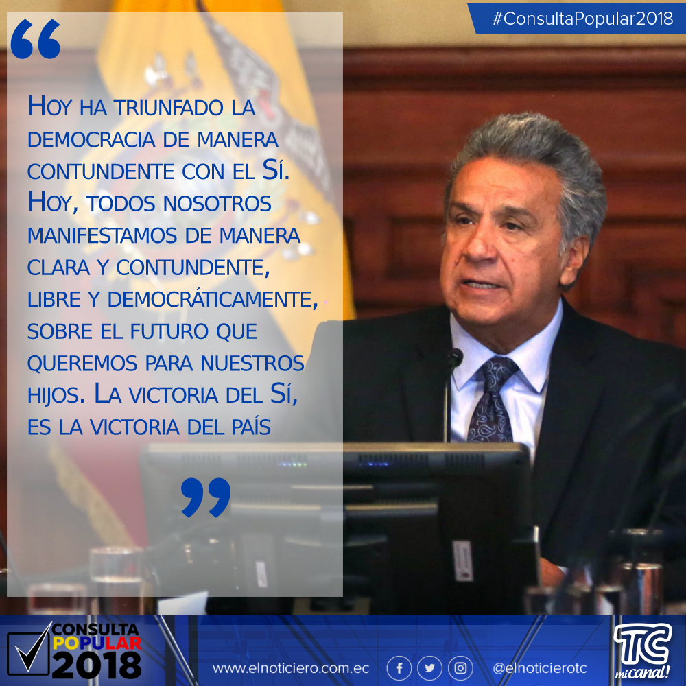 El Noticiero (@elnoticierotc) on Twitter photo #ConsultaPopular2018 | Presidente <a href="/Lenin/">Lenín Moreno</a> Moreno agradeció al pueblo ecuatoriano por participar en el proceso electoral. Señaló que la <a href="/AsambleaEcuador/">Asamblea Nacional</a> debe en 30 días implementar nuevos mecanismos para las reformas pertinentes. | Medios Públicos #ConsultaPopular2018 | Presidente <a href="/Lenin/">Lenín Moreno</a> Moreno agradeció al pueblo ecuatoriano por participar en el proceso electoral. Señaló que la <a href="/AsambleaEcuador/">Asamblea Nacional</a> debe en 30 días implementar nuevos mecanismos para las reformas pertinentes. | Medios Públicos