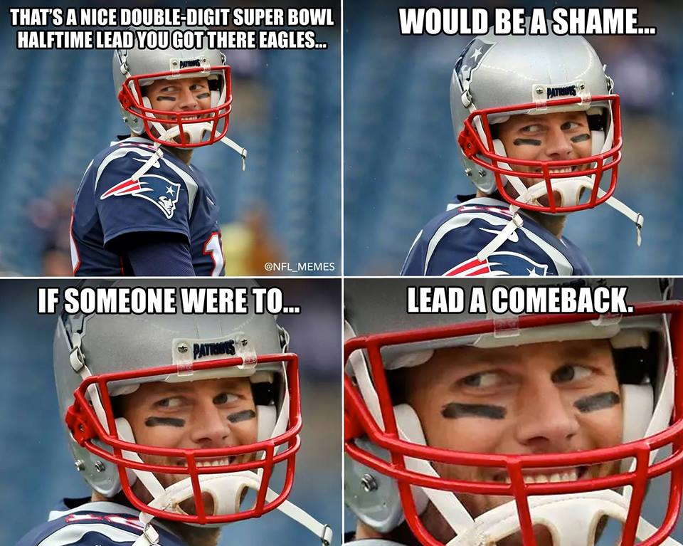 lemansgokarts's tweet photo. It's almost like #TomBrady deliberately makes you think you have the upper-hand so he can crush your hopes and dreams! 

#SuperBowl #PatriotsvsEagles  #Melbourne https://t.co/qVDBTbZd2O