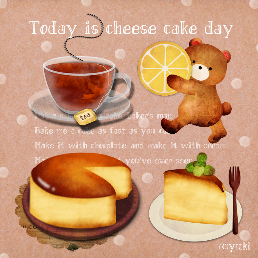 Yuki در توییتر チーズケーキにはレモンティー チーズケーキの日 イラスト クマ