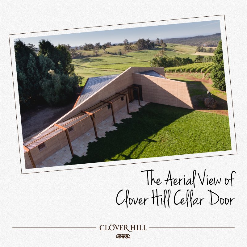 The Aerial view of our favourite masterpiece, the Clover Hill Cellar Door