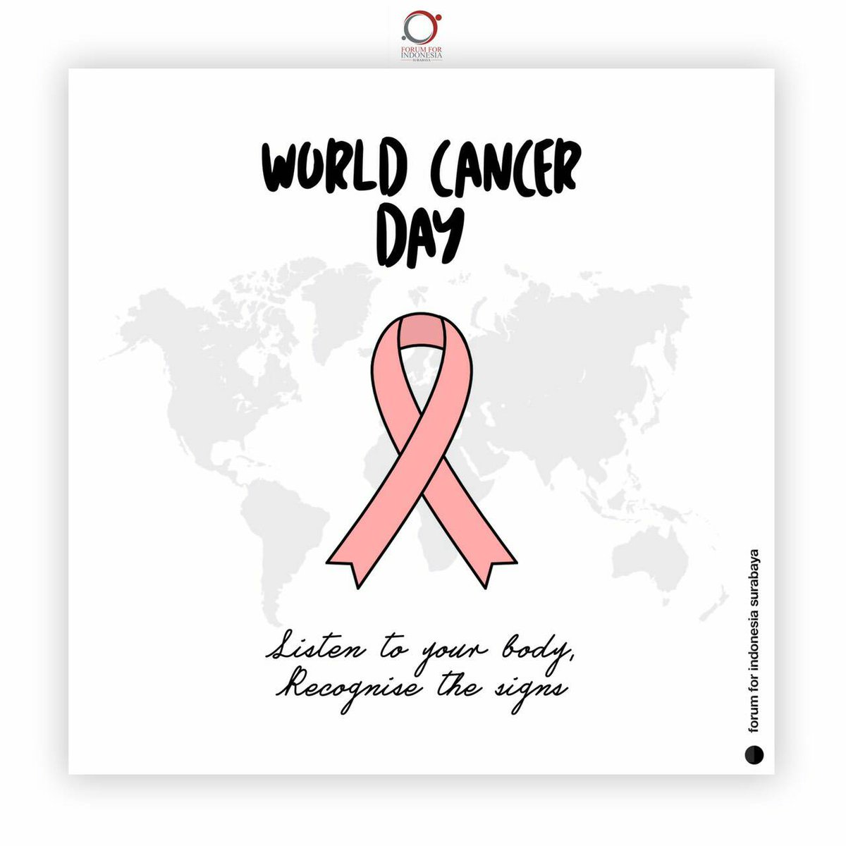 Selamat Hari Kanker Dunia !!

Kami turut dalam mendukung bagi siapapun yang sedang melawan Kanker di seluruh dunia. Kalian merupakan bagian terindah dari dunia ini, ingatlah kalian punya kami.