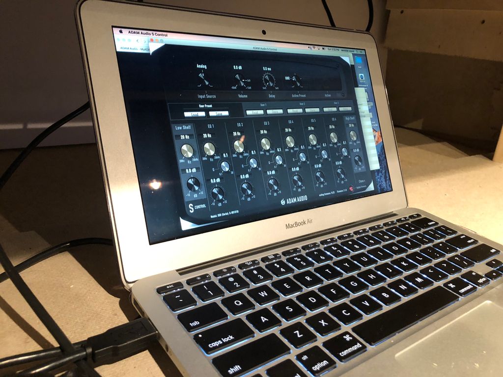 MarcUrselli's tweet photo. ...using @Sonar_Works software and trusty @keithMcMillen #KMix to tune my new @ADAM_Audio #S5H mains speakers with their #SControl software at @EastSideSound - after two measurements I’m almost at flat frequency response... bit more work to do but very promising! https://t.co/TyiUsdtGGy