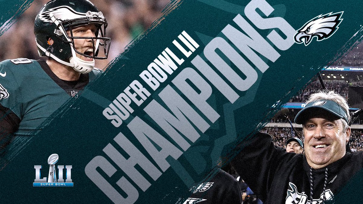 ESPNInsights's tweet photo. The Eagles win Super Bowl LII, Philly's first NFL title since their 1960 NFL Championship victory. https://t.co/ebo8I5v1KK