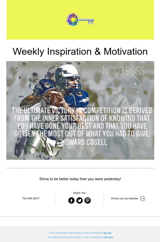 NiccoBoss's tweet photo. Strive to be better today than you were yesterday!

#SuperBowl52

To get #weeklyinspiration and #weeklymotivation right to your #inbox #subscribe to my email list at https://t.co/vYZnUX1Fgf https://t.co/7qprqpbfme