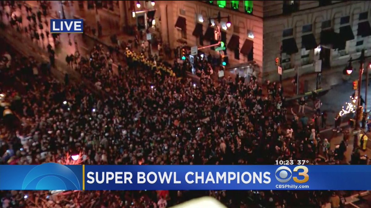 CBSPhiladelphia's tweet photo. Philadelphia, take in the moment. We just won the #SuperBowl https://t.co/LxkgkVsUGJ