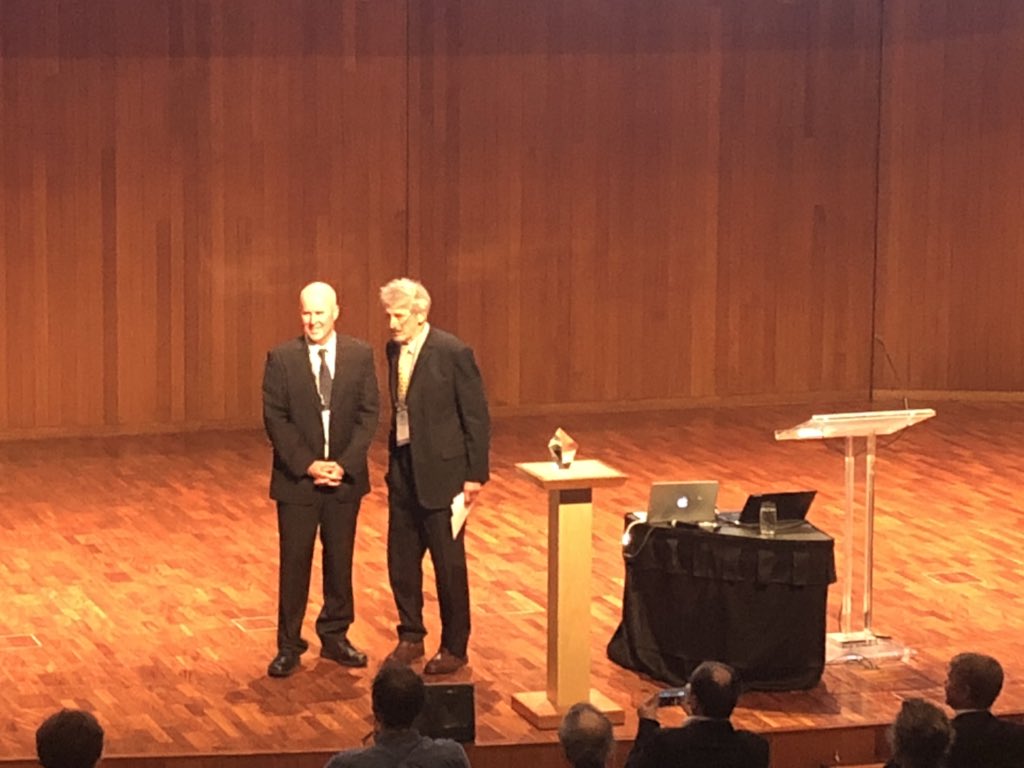 melissatraveler's tweet photo. The 2017 Tinker-Muse prize for Science and Policy in Antarctica awarded to @ProfMattEngland. Congratulations Matt! #AMOS2018 #ShinyTrophy https://t.co/1k0wwL03h5