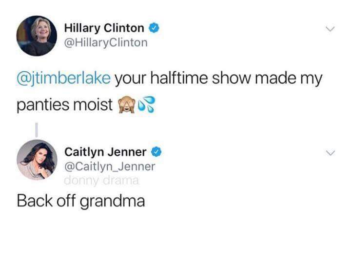 ChrisOliverAU's tweet photo. @jtimberlake apparently you've made @HillaryClinton and her panties moist...wtf bro https://t.co/C9xZQz2ulC