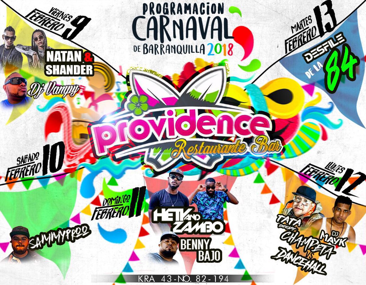 hetyandzambo's tweet photo. NO WEAKNESS BARRANQUILLA🔥🌴🔥 No hay carnaval de #Barranquilla que nos perdamos! Nos vemos este Domingo 11 de Febrero en @providenceofi AWUOOOOOO!!!!! #NoWeakness #kingsofcreole #dancehall #carnavaldebarranquilla #reggae https://t.co/oZ9U5H6TYW
