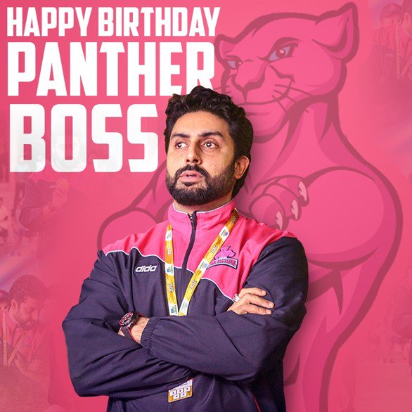 Happy Birthday #PantherBoss @juniorbachchan! #Panthers roar and wish you all the happiness and health! 

#MondayMotivation #RoarForPanthers #HappyBirthdayAbhishekBachchan #AbhishekBachchan