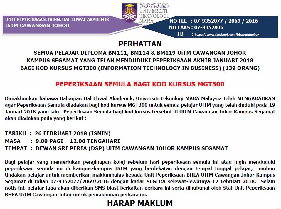 mppuitmcj's tweet photo. Makluman Penting Dari HEA UiTM Cawangan Johor https://t.co/zRFrm18666