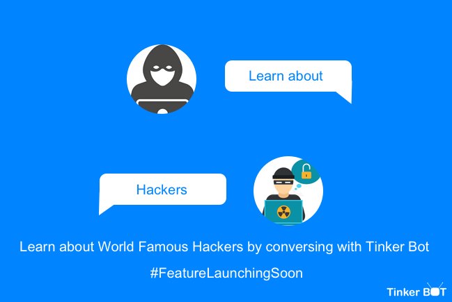 Tinkerbot_Labs's tweet image. Learn about World Famous Hackers by conversing with the Tinker Bot 💻

#edtech #education #conversing #conversations #chatting #chatbots #cyber_cell #hackers