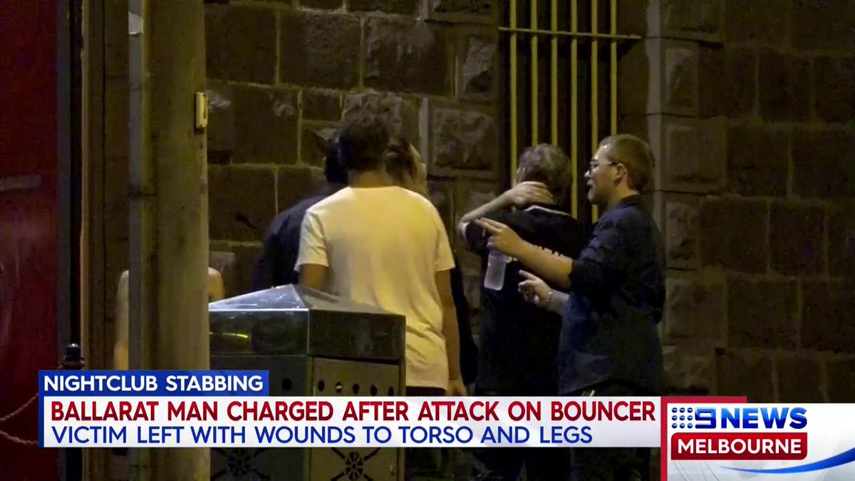 A 22yearold Ballarat man has been charged after a 23yearold bouncer was stabbed at the