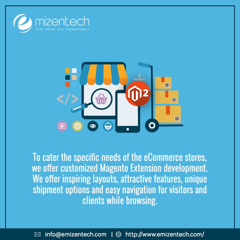 EmizenTech's tweet image. To cater the specific needs of the eCommerce stores, we offer customized #MagentoExtensiondevelopment. We offer inspiring layouts, attractive features, unique shipment options and easy navigation for visitors and clients while browsing. 
goo.gl/GjfJj7
#MagentoExtensions