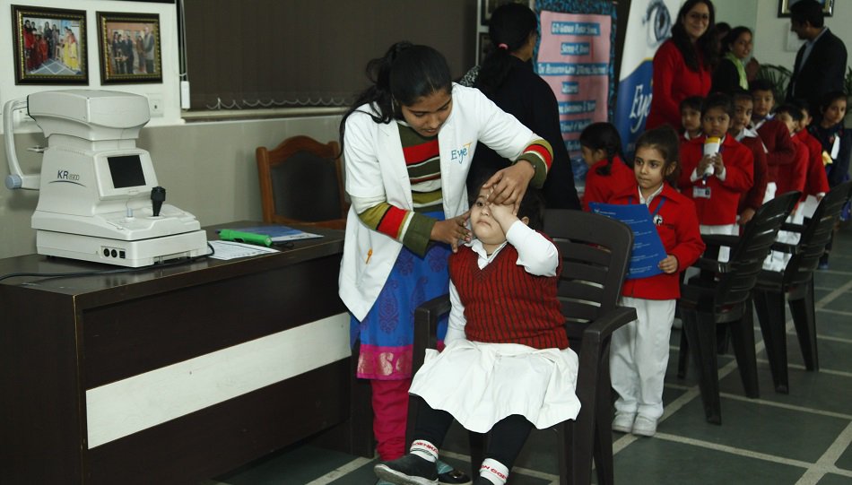 The school conducted an Eye Camp, which there was a detailed eye check-up for all  the students. goo.gl/uxfidk #NorthDelhiSchool #GDGoenkarohini