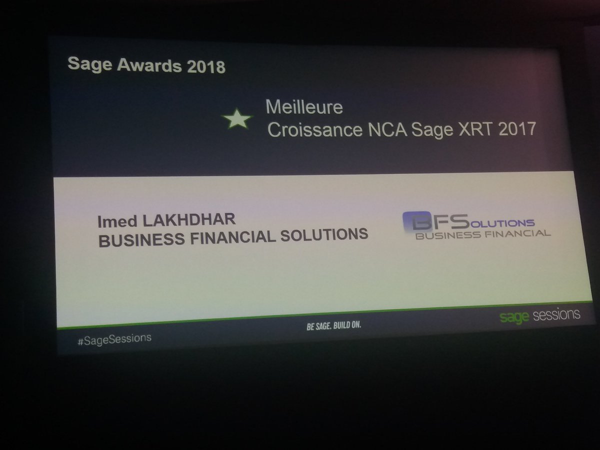 SageNorthAfrica's tweet photo. [Live #SageSessions #Agadir] award 🏆de la meilleure croissance NCA Sage XRT 2017 remis à #BFSolutions https://t.co/rlxHzPCNrQ