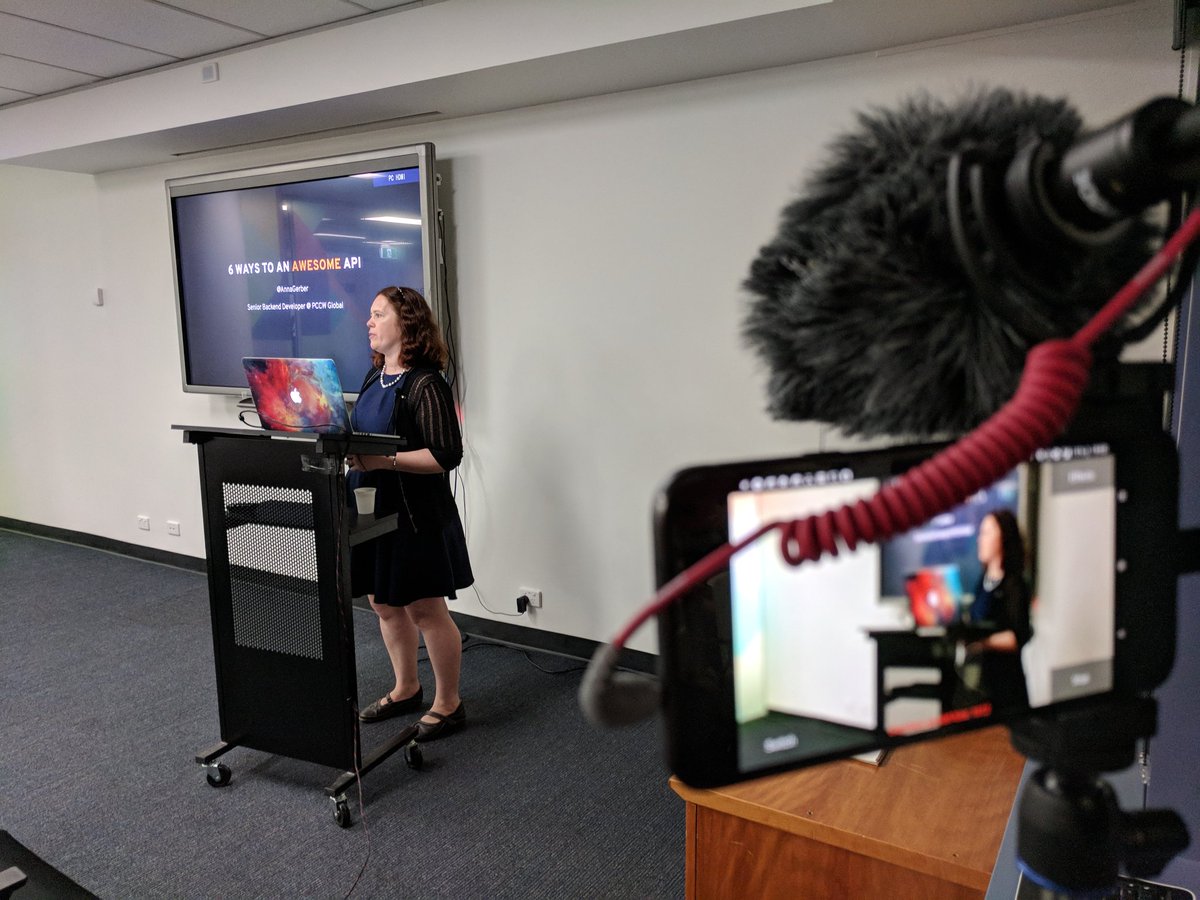 Anna Gerber presenting a talk