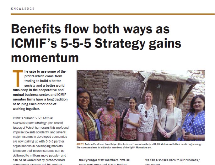 Benefits flow both ways as ICMIF’s 5-5-5 Strategy gains momentum - read more in the latest issue of @ICMIF_web's Voice magazine #ICMIF55 bit.ly/2nEZD0x