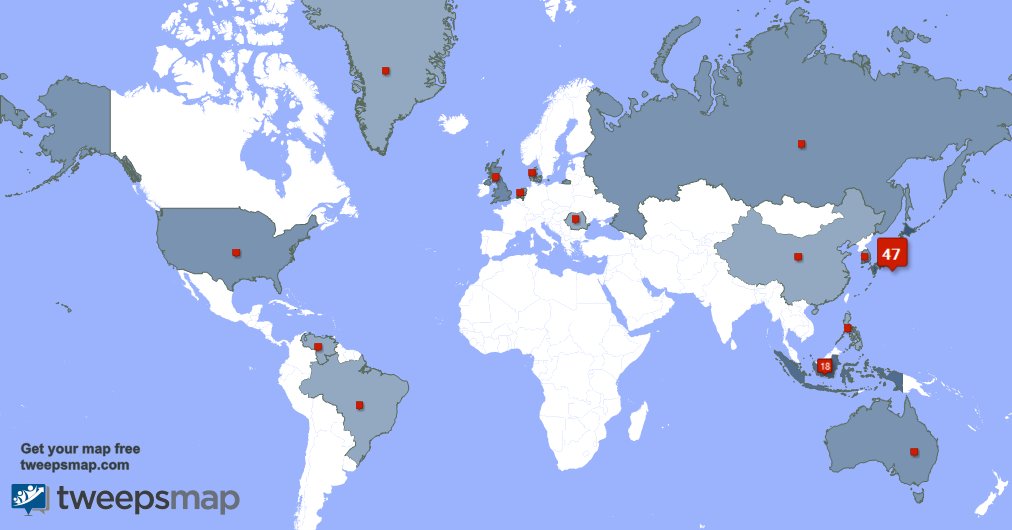 Adieudenuit's tweet photo. My followers are in Japan(44%), Indonesia(16%)... Get your map too: https://t.co/ebxxw3tAYe https://t.co/veMMMCeDAT