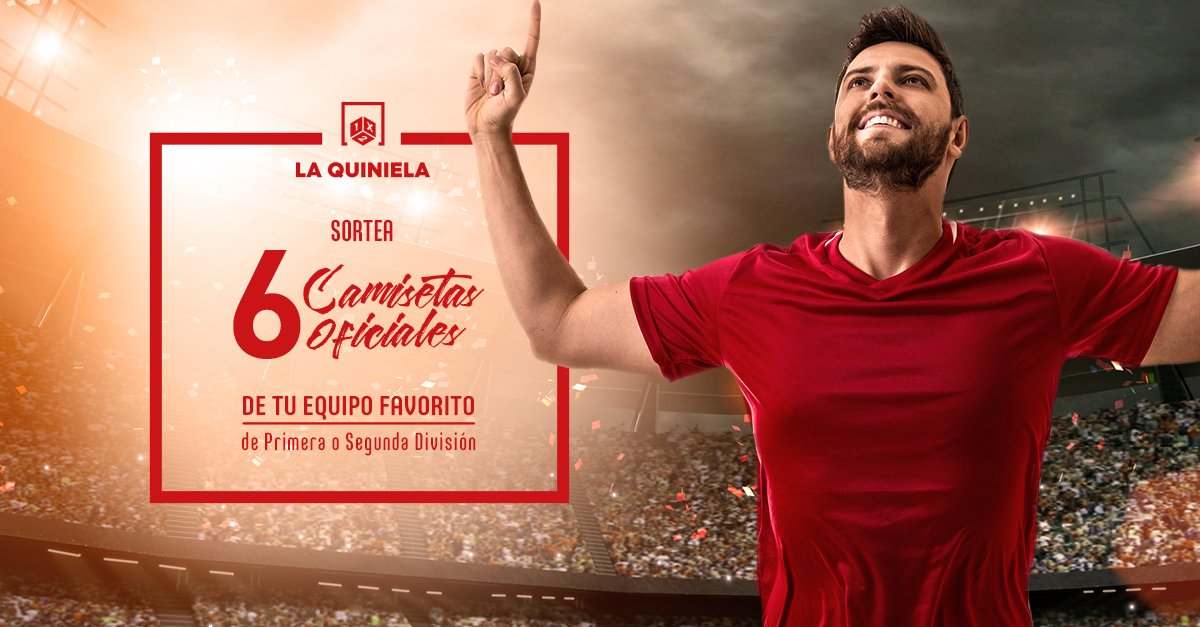 Gana con #LaQuiniela la camiseta oficial de tu equipo favorito de Primera o Segunda División. Síguenos y haz RT para participar. ow.ly/WHdX30icoD7 ow.ly/ALUX30icoDt
