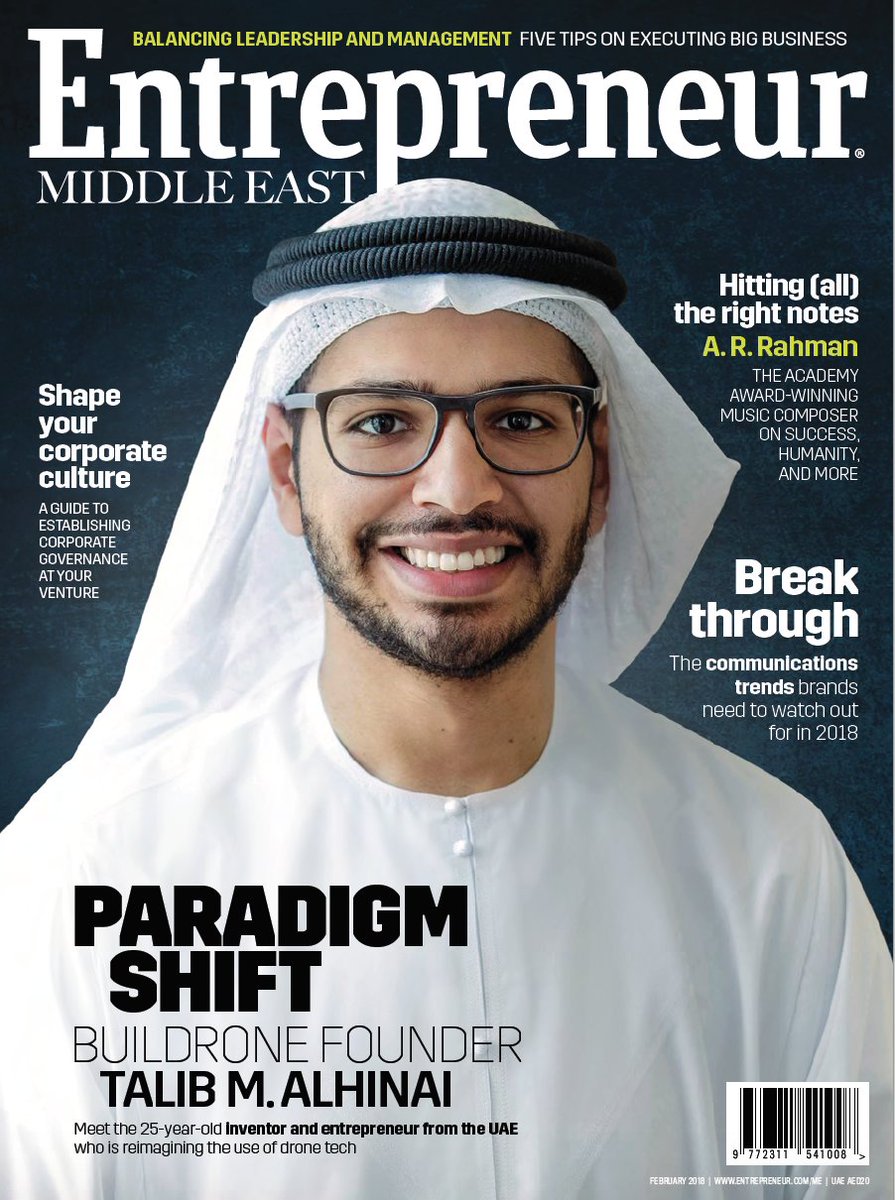Entrepreneur #MiddleEast's February 2018 issue is here! F/t Emirati inventor and 'trep <a href="/TalibMAlhinai/">طالب محمد الهنائي</a>, chats w/Academy-Award winner <a href="/arrahman/">A.R.Rahman</a>, <a href="/INJAZAlArab/">INJAZ Al-Arab</a>'s <a href="/AkefAqrabawi/">عاكف العقرباوي</a>, <a href="/UreedArabia/">Ureed | أُريد</a>'s <a href="/nouralhassan/">Nour Al Hassan</a>, and more issuu.com/entmagazineme/… #UAE #UAE_Innovates #startups #entrepreneurs