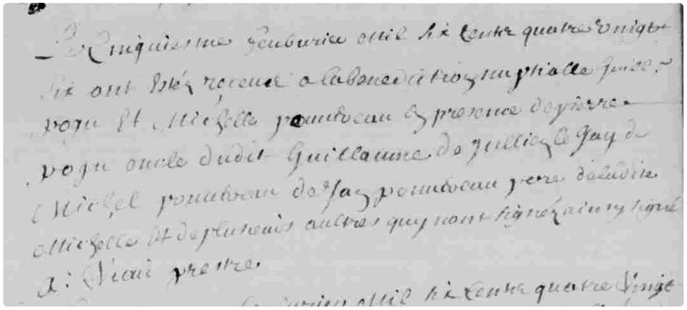 GeneaNantes's tweet photo. #Généalogie | #1J1Ancêtre
Nous sommes le #5Février 1686, tandis que l'ouest de la #France vient de subir d'importantes inondations, Guillaume #POGU (Sosa 1962 Gen11) et Michelle #POUVREAU (Sosa 1963 Gen11) se marient en la paroisse du #LeBignon (44). https://t.co/Zb6TrlBcoL