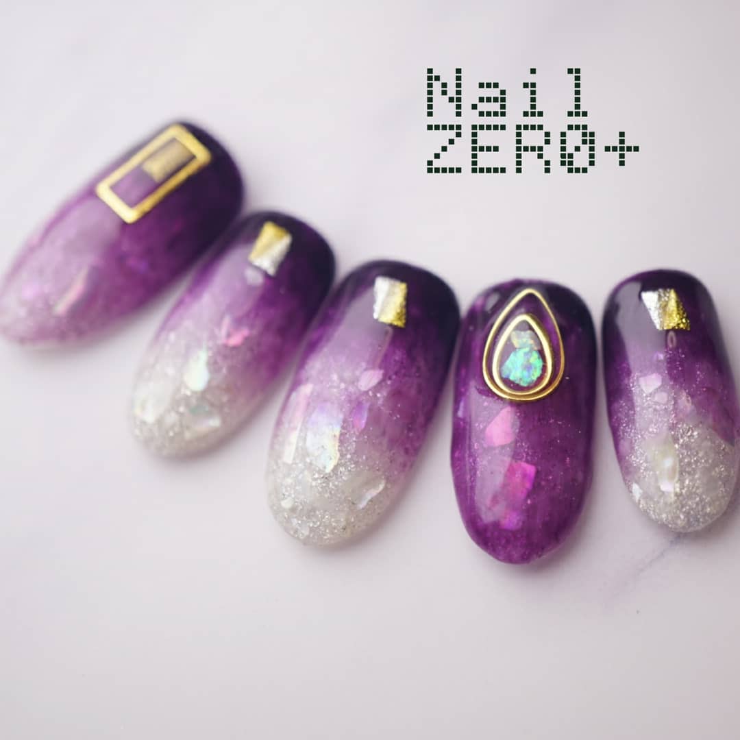 ネイルゼロプラス Nail Zero アメジストネイル ２月の誕生石はアメジスト お客様に白紫の逆グラデーションをしてて これはっ となってサンプルを作ってみました Nailzeroplus ネイルゼロプラス Nail ネイル アメジスト アメジストネイル