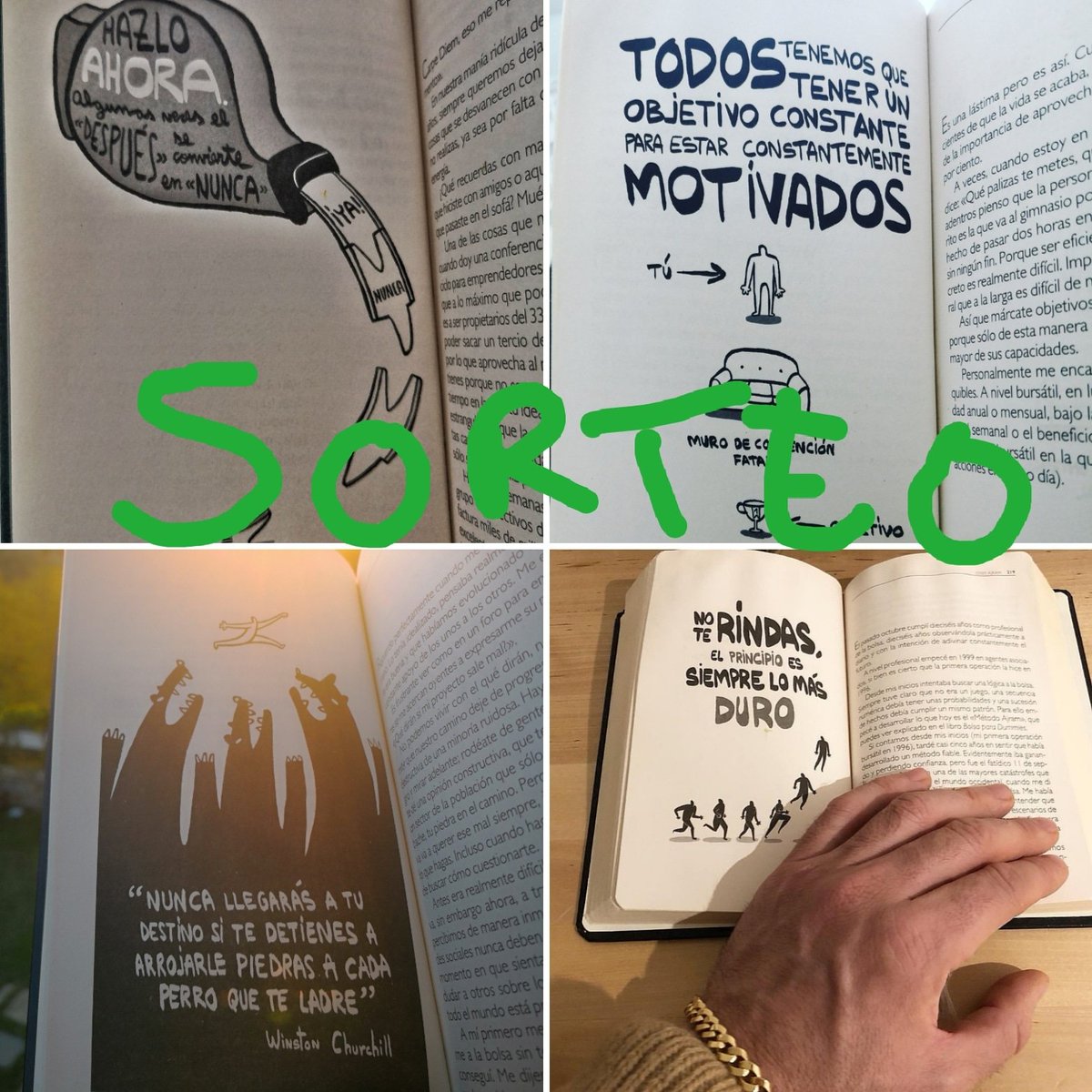 Los lunes hay sorteo!
Esta semana sorteo 5 libros de #elpequeñolibrodelasuperacionpersonal 
Qué hay que hacer?
💥RT a esta foto
💥nombra a cuatro amigos/as que te molaría que tuvieran motivación . El viernes un único ganador se lleva los cinco libros.
Foto: <a href="/ma_silvestre/">MiguelAngelSilvestre</a>