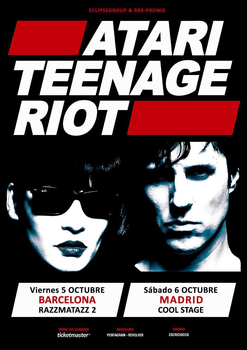 Atari Teenage Riot is coming to Spain!
5.10. Barcelona
6.10. Madrid 
Delete Yourself, Start The Riot and Hack The Planet with Anti-Fascist Techno Punk 
atr.im/2EaPYsa